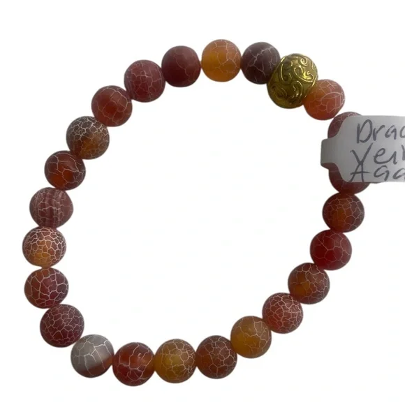 Dragon Vein Agate Gemstone Bracelet - Picture 7 of 7